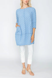 IC COLLECTION TUNIC DRESS - 5467T - BLUE