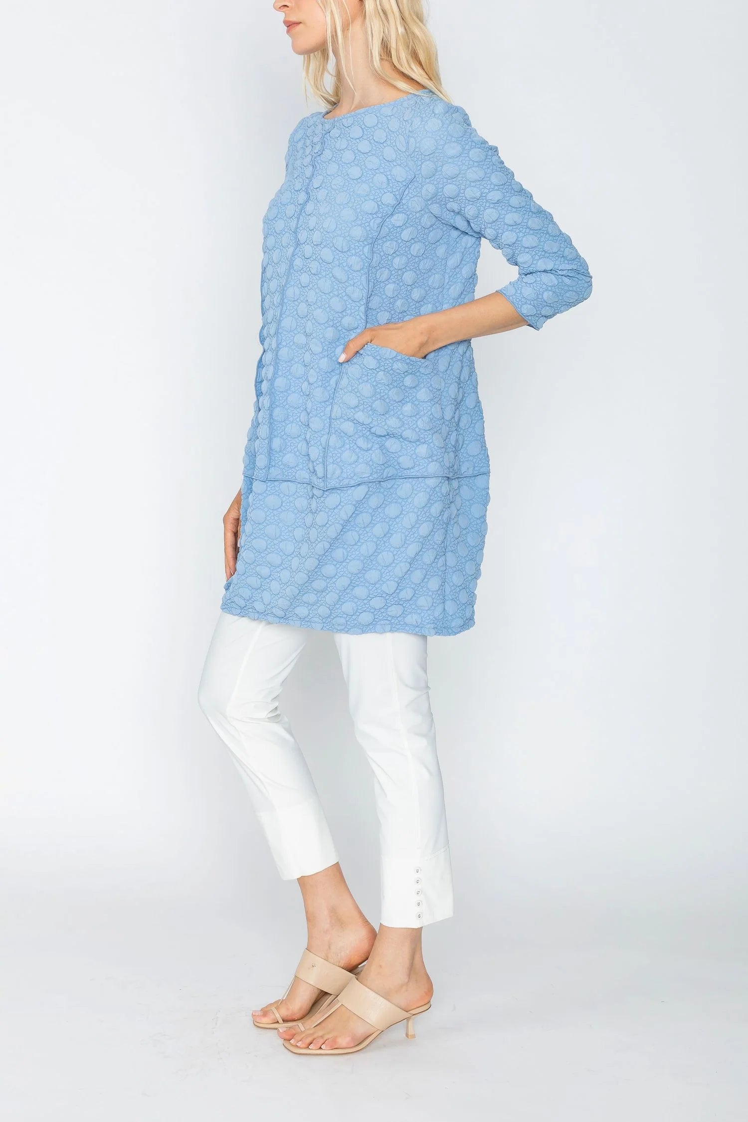 IC COLLECTION TUNIC DRESS - 5467T - BLUE