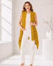 Vanite Couture Solid Bubble Vest - 5489 - MUSTARD