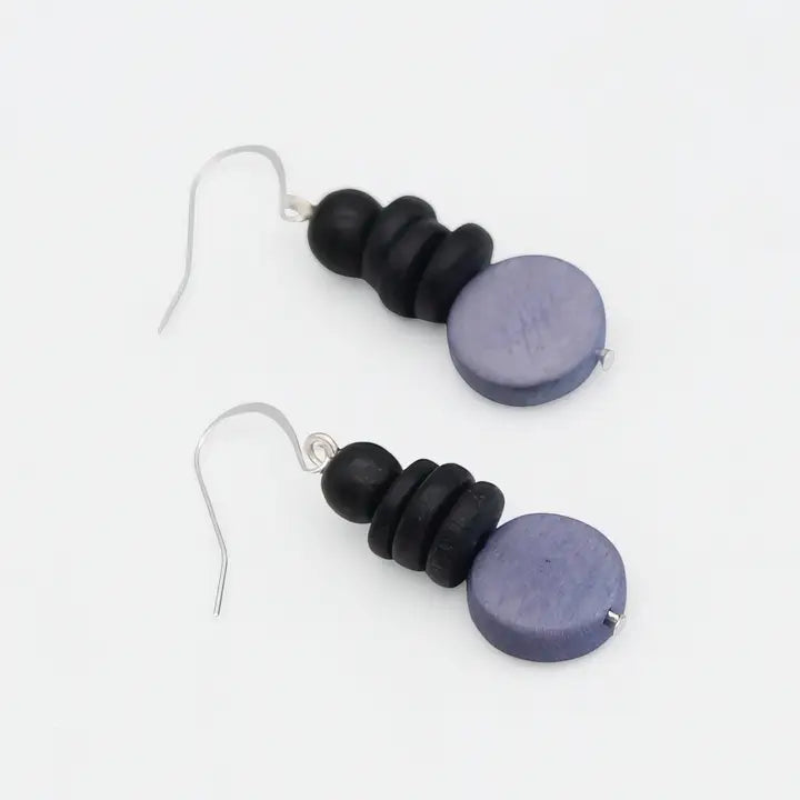 SYLCA Periwinkle and Black Dusk Earrings - SD25E27 - PERIWINKLE