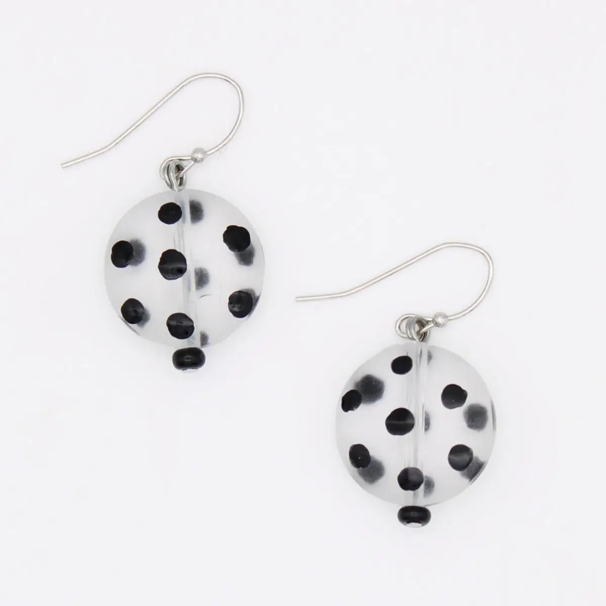 SYLCA Frosted Polka Dot Drift Earrings - LS26E05 - FROSTED