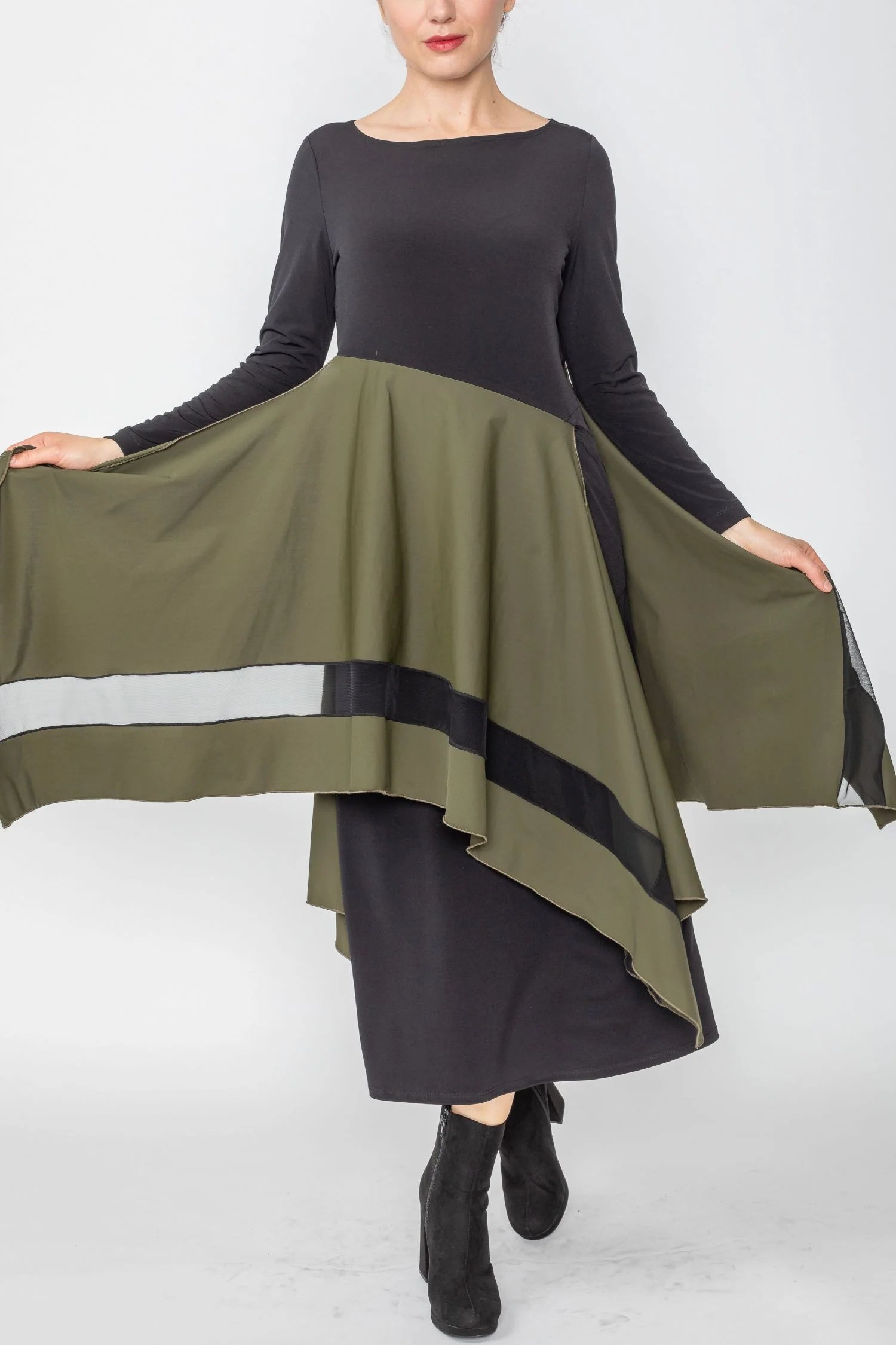 IC COLLECTION DRESS - 5610D - OLIVE