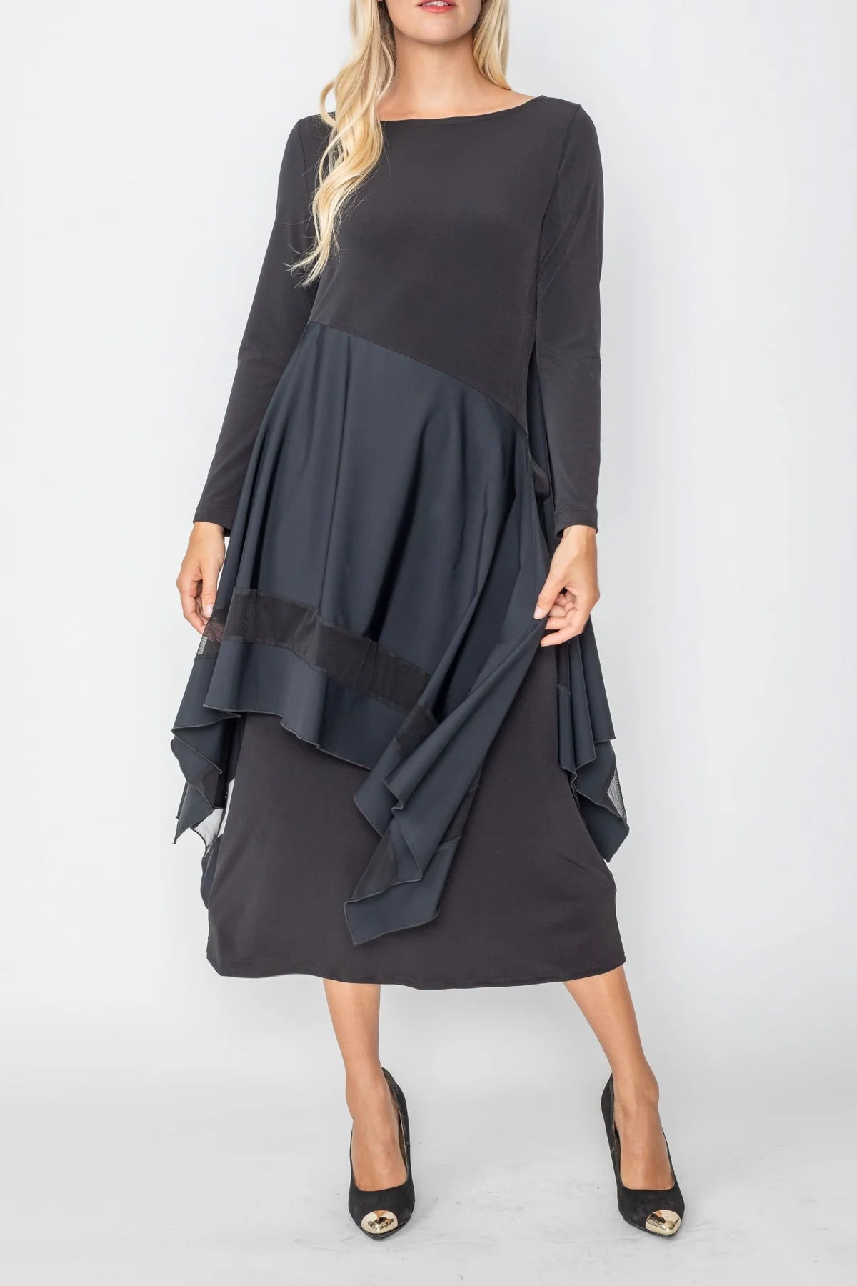 IC COLLECTION DRESS - 5610D- BLACK