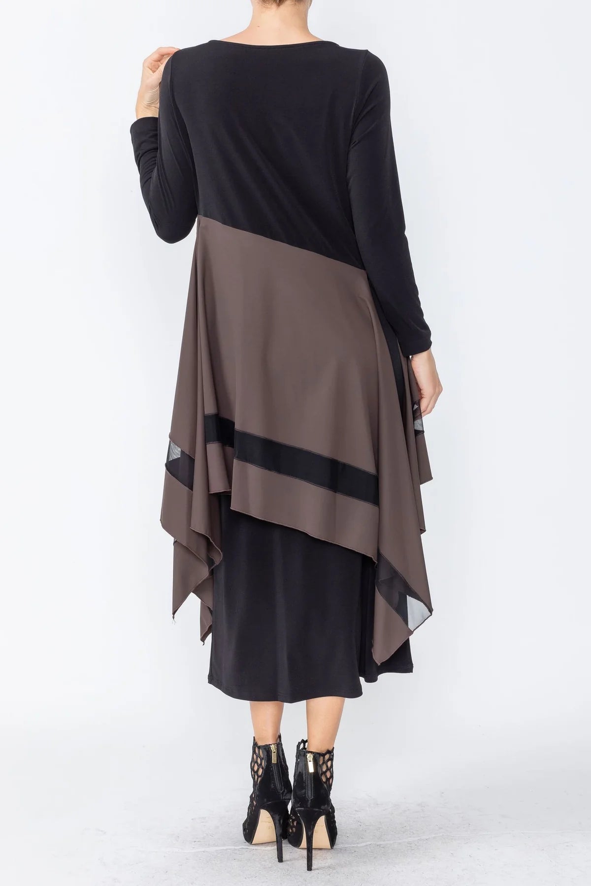 IC COLLECTION DRESS - 5610D- BROWN