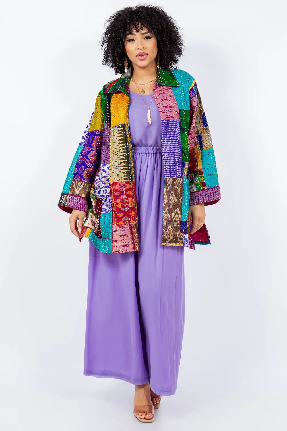 Sterling Style Kantha Vintage Assorted Kimono Jacket - 5683J MULTI