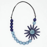 SYLCA Chunky Navy Flower Statement Necklace - SD24N23 - NAVY