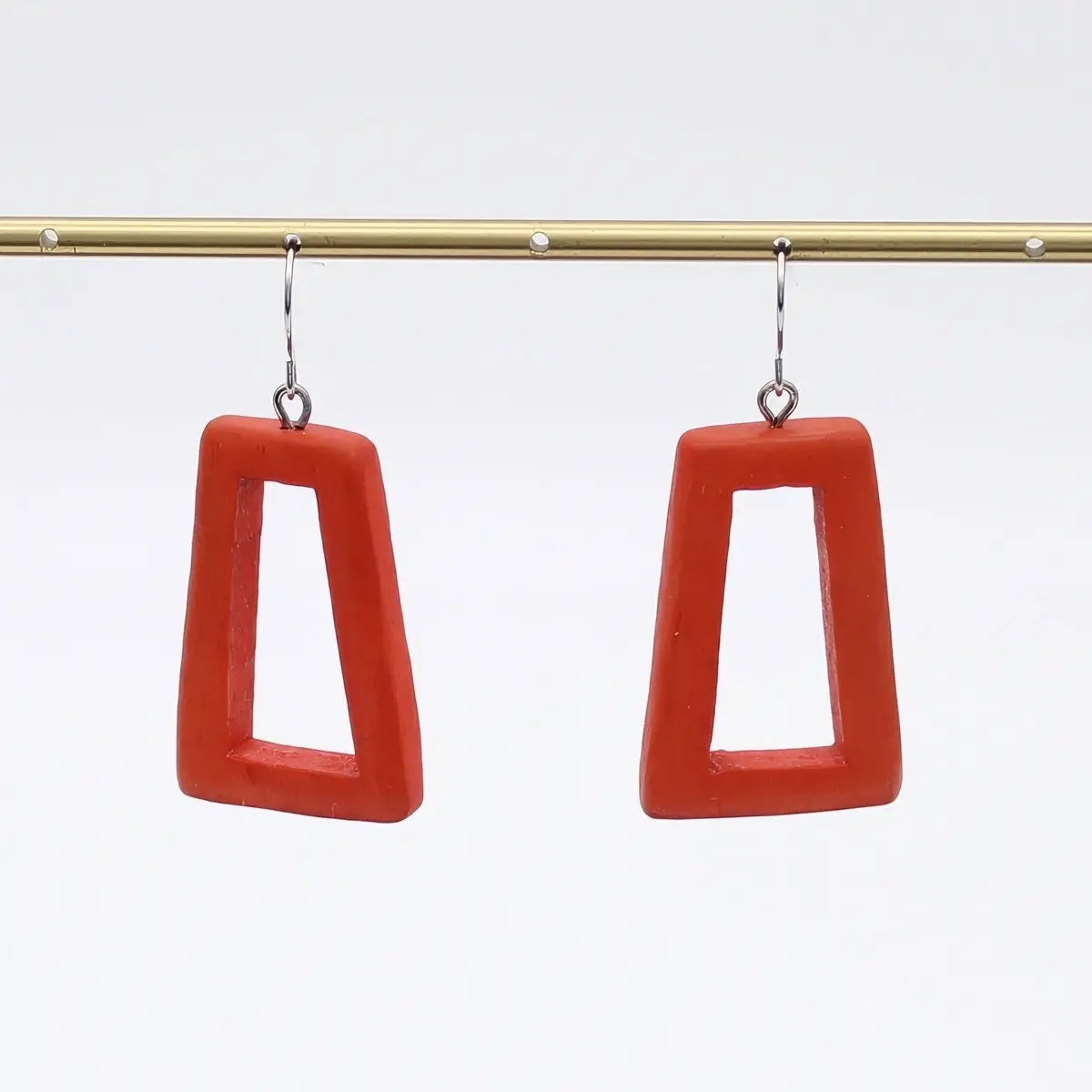 SYLCA Orange Driftwood Dangle Earrings