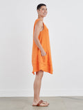 CUT LOOSE - Linen Combo Asym Tunic Dress