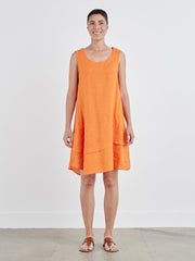 CUT LOOSE - Linen Combo Asym Tunic Dress - 5700215