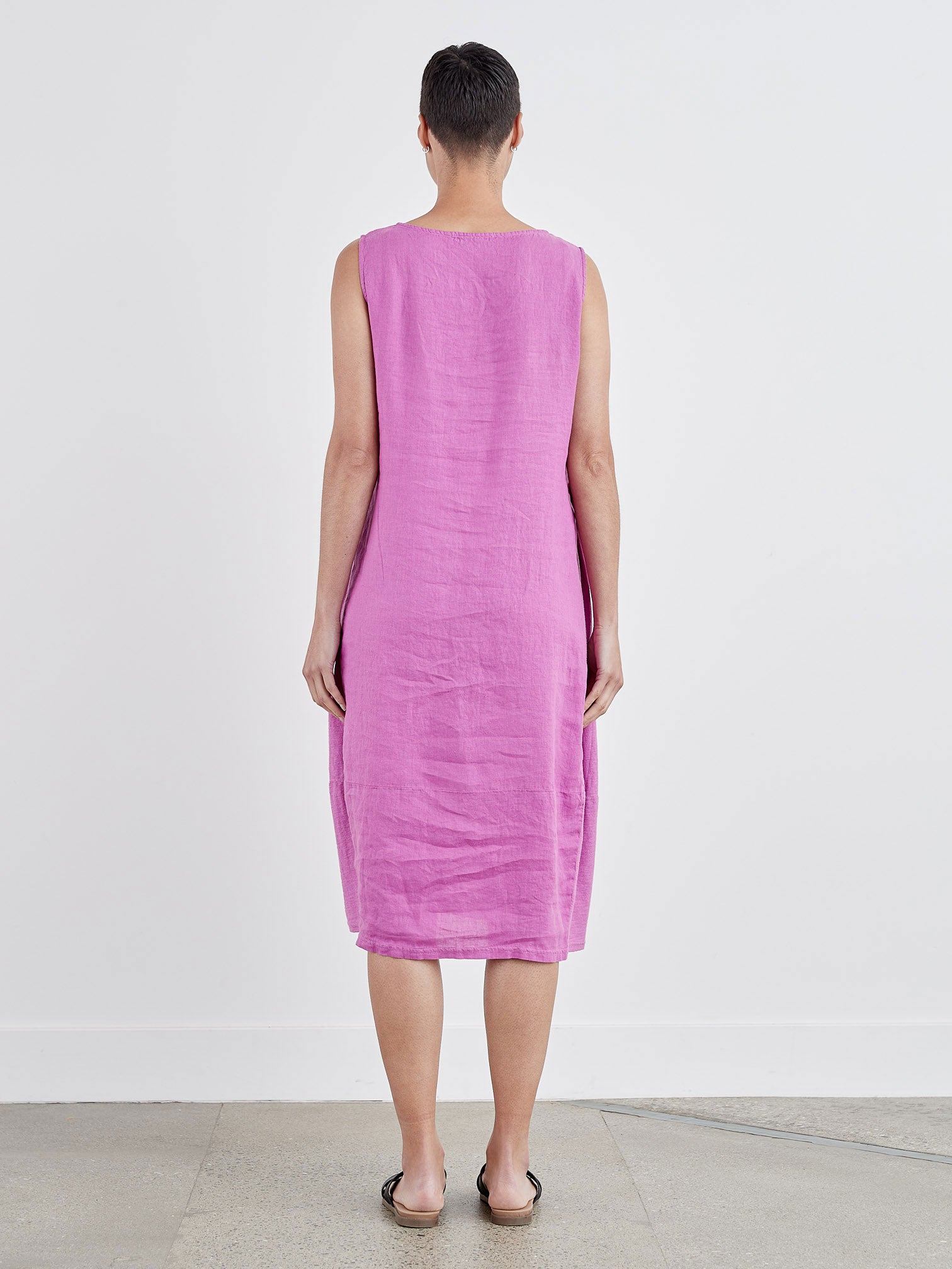 CUT LOOSE - Linen Combo Tank Bumble Dress - 5700309