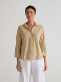 CUT LOOSE - Linen Combo V-Neck Shirt - 5706156