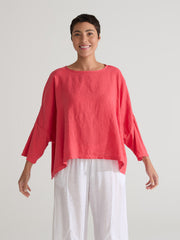 CUT LOOSE - Linen Combo O/S Crop Top - 5706511