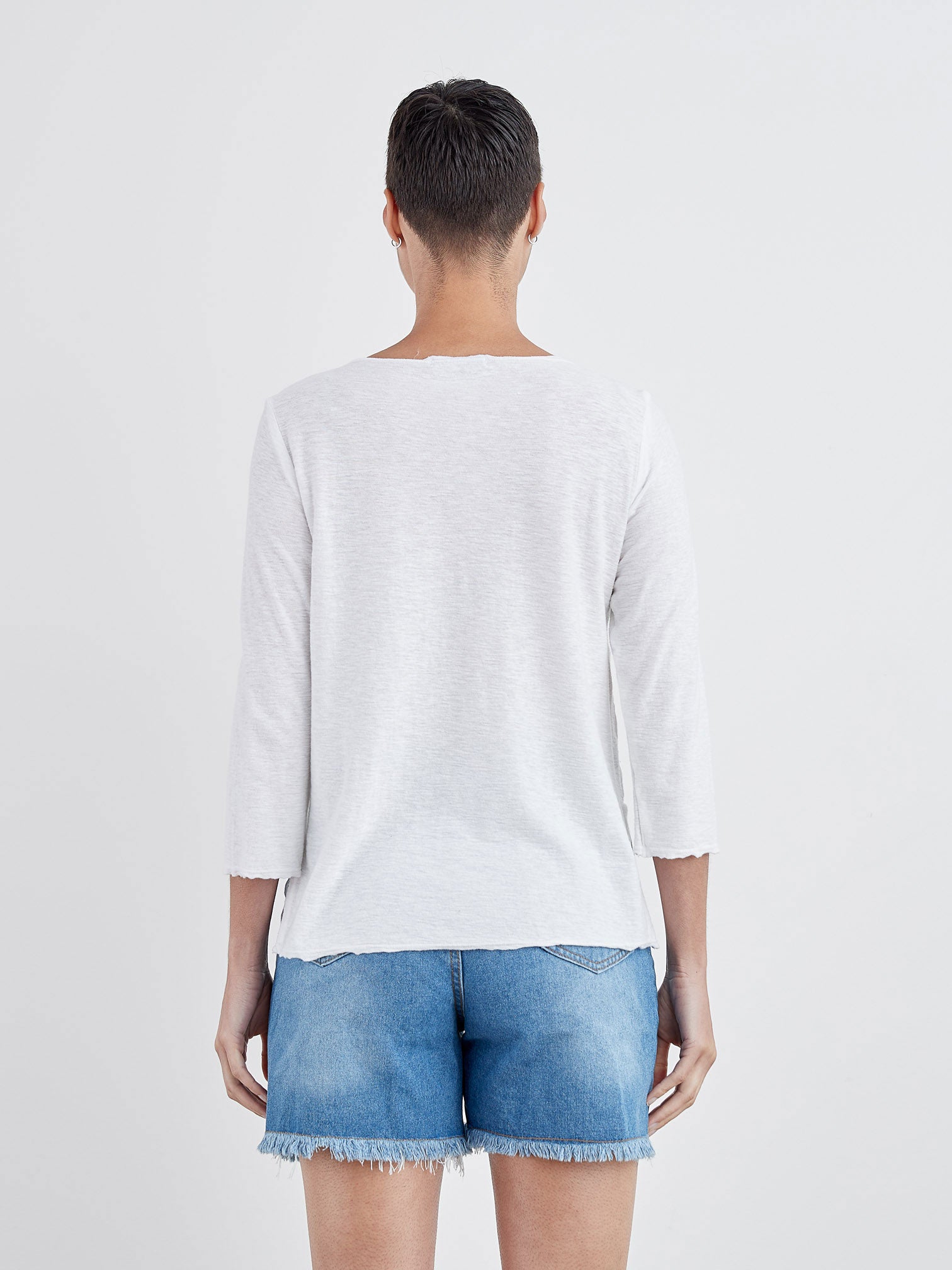 CUT LOOSE - Linen Combo 3/4 Slv Tee - 5707816