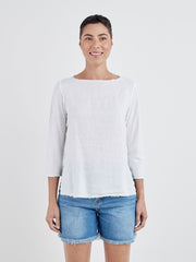 CUT LOOSE - Linen Combo 3/4 Slv Tee - 5707816
