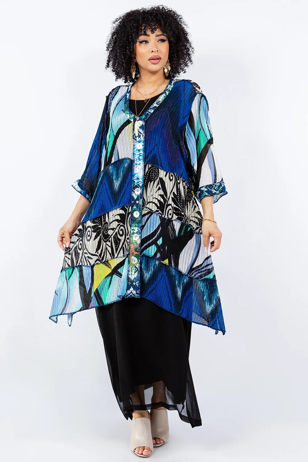 Sterling Style Happy Coat - 5707HC BLACK/BLUE