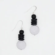SYLCA Silver and Black Dusk Earrings - SD25E27 - SILVER
