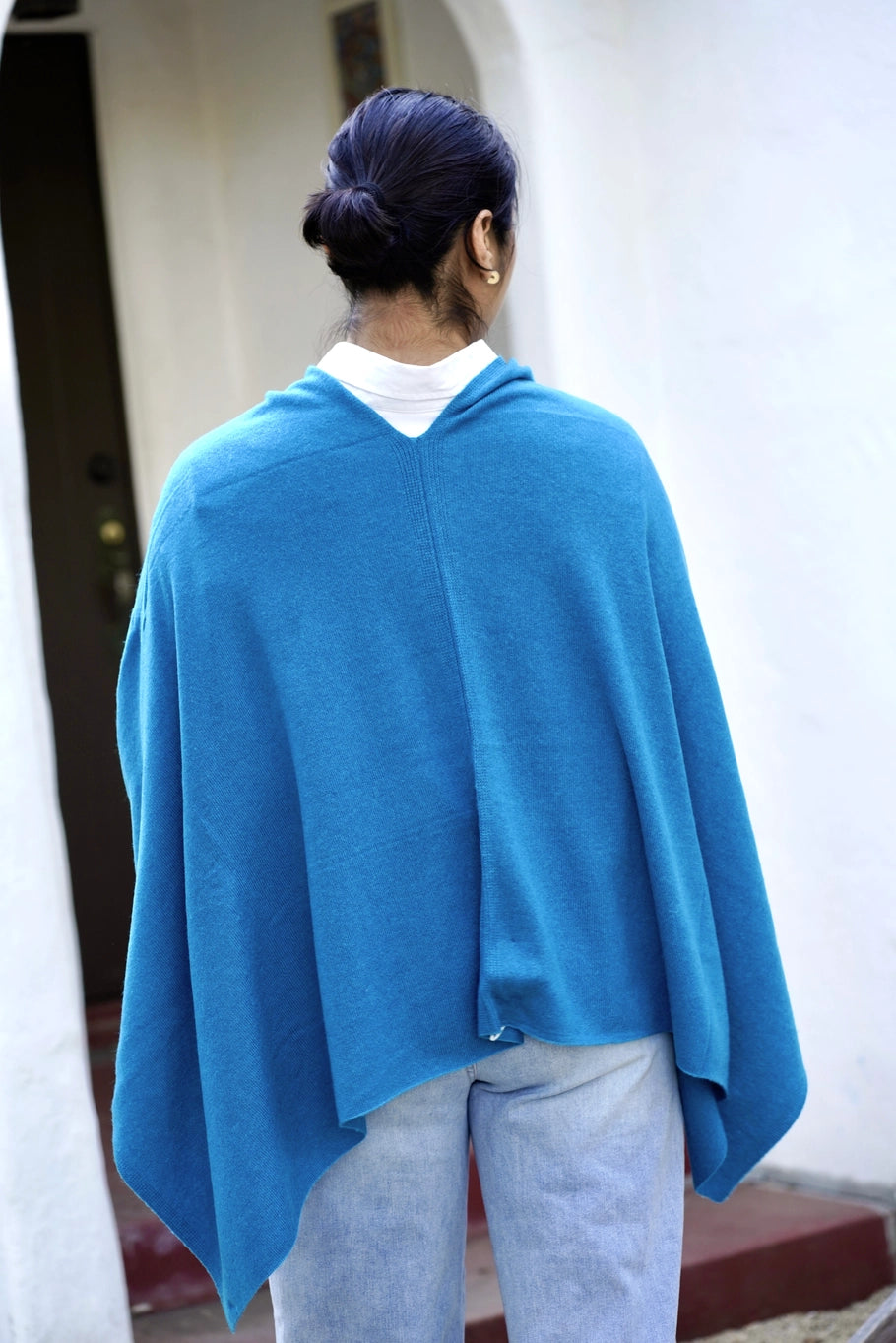 Dolma Cashmere Poncho - TEAL
