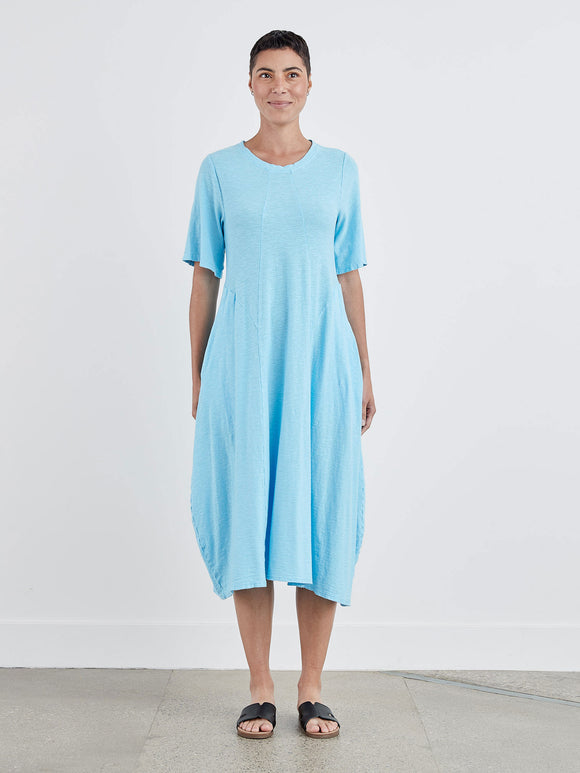 CUT LOOSE - Linen Weight Linen Cotton Seamed Midi Dress