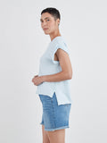 CUT LOOSE - Linen Weight Linen Cotton Roll Up Slv Tee