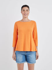 CUT LOOSE - Linen Weight Linen Cotton 3/4 Aline Boatneck - 5776552