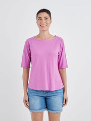 CUT LOOSE - Linen Weight Linen Cotton Elbow Tee - 5776615