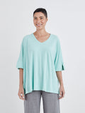 CUT LOOSE - Linen Weight Linen Cotton V-Neck Top