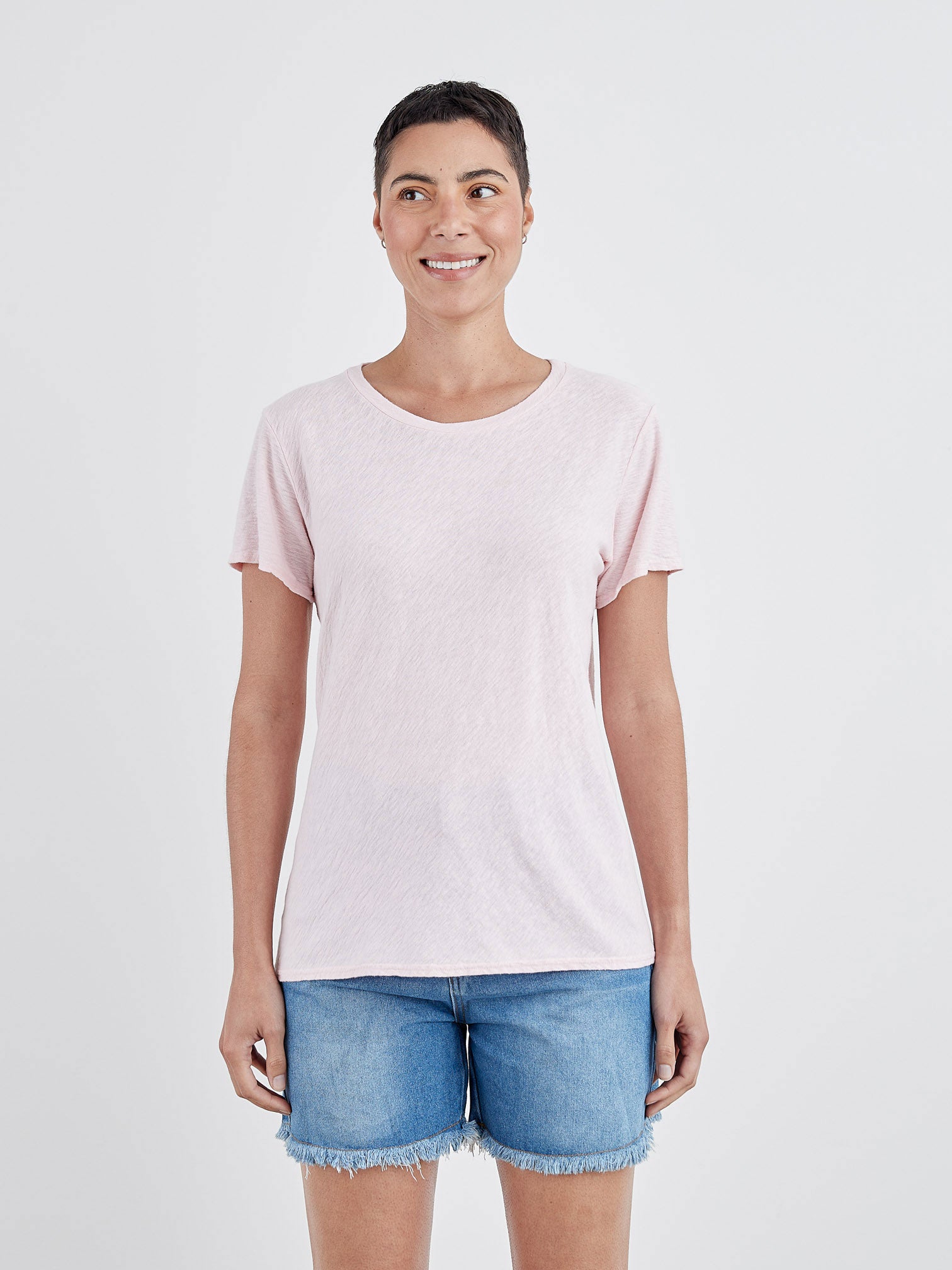CUT LOOSE - Linen Weight Linen Cotton S/S Bias Tee - 5776620