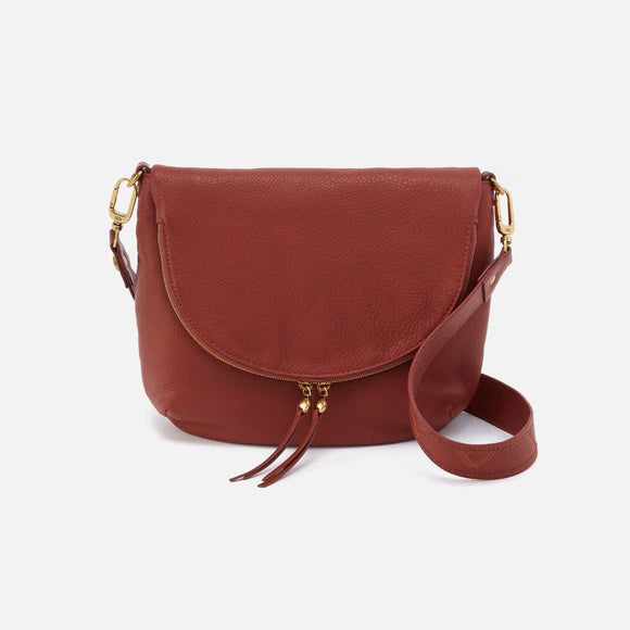 HOBO - Fern Foldover Large Messenger - RUST IN PEBBLED LEATHER