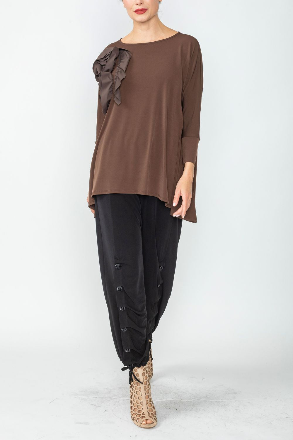 IC COLLECTION Top- 5871T- BROWN