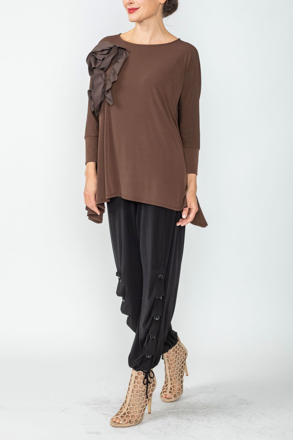 IC COLLECTION Top- 5871T- BROWN