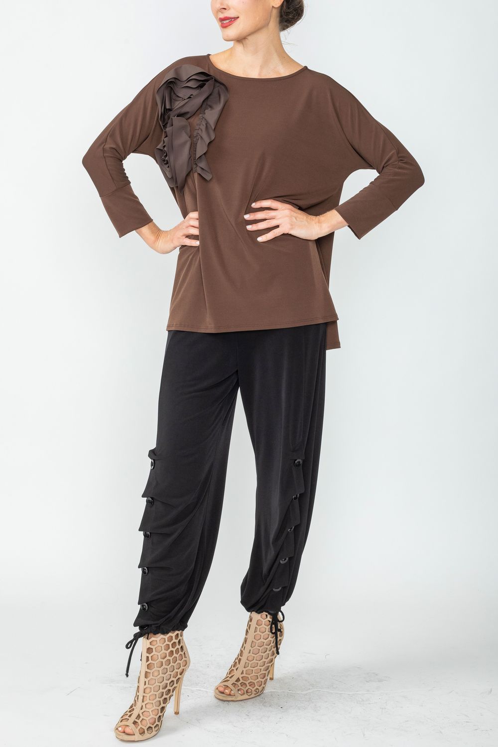 IC COLLECTION Top- 5871T- BROWN