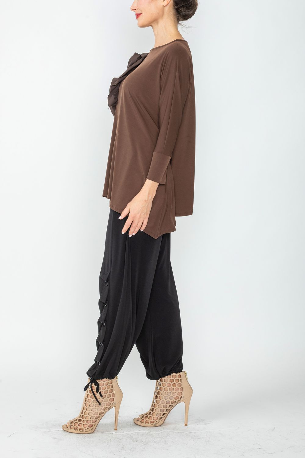 IC COLLECTION Top- 5871T- BROWN