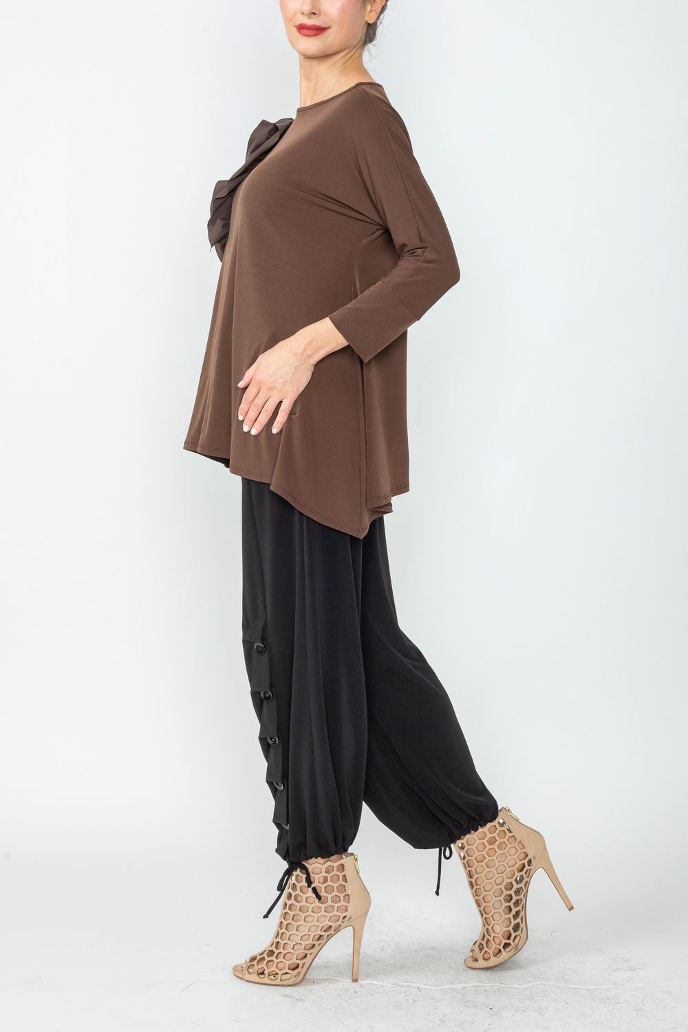 IC COLLECTION Top- 5871T- BROWN