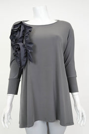 IC COLLECTION Top- 5871T- CHARCOAL