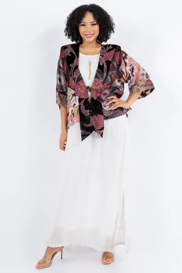 Sterling Style Frog Closure Jacket - 5881J BURGUNDY