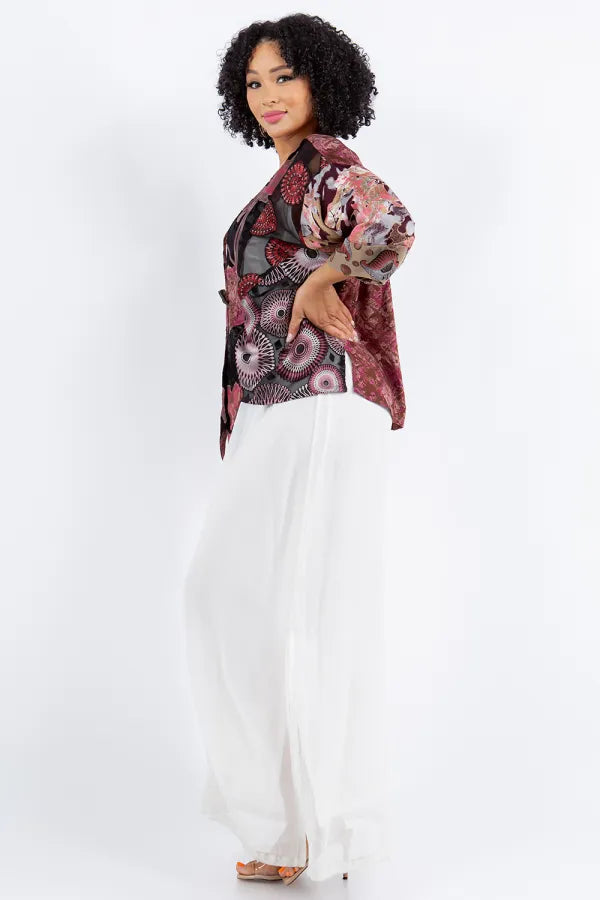 Sterling Style Frog Closure Jacket - 5881J BURGUNDY