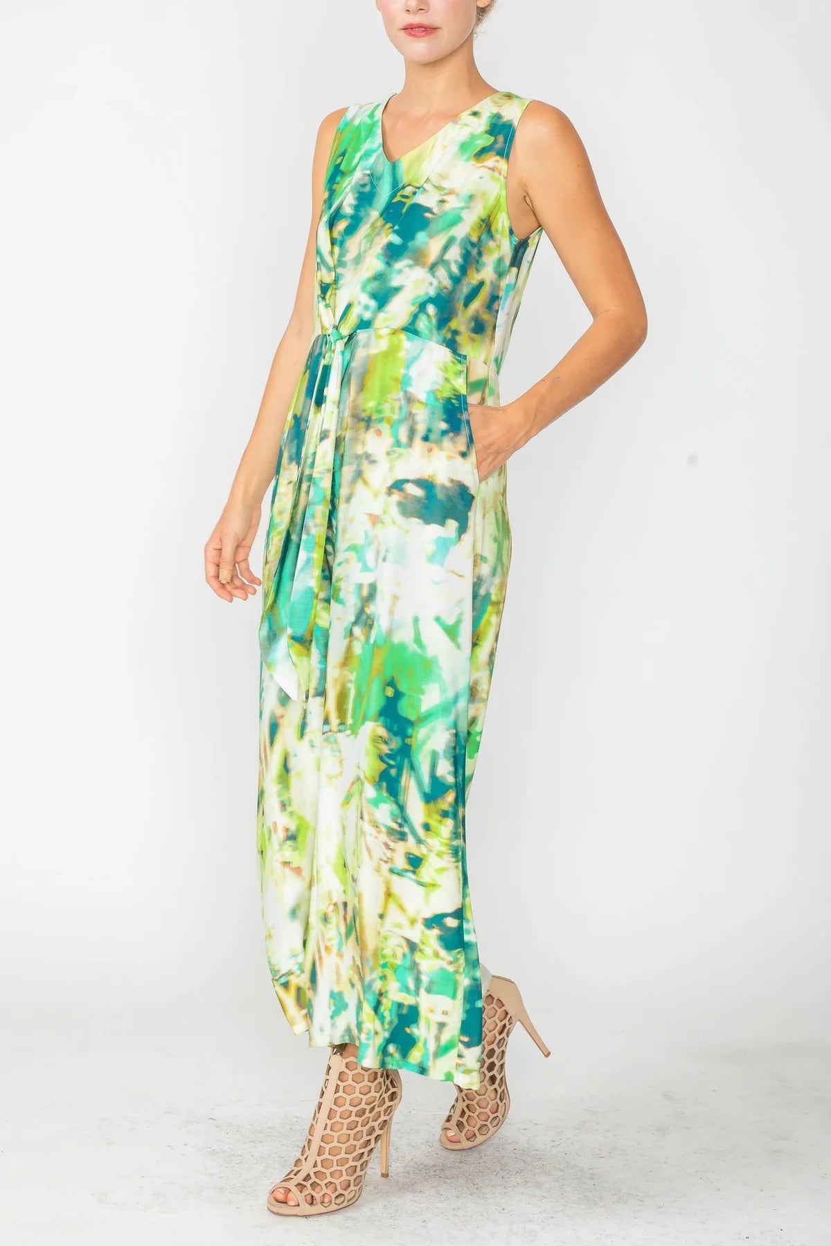 IC COLLECTION Jump Suit- 5894JS- GREEN