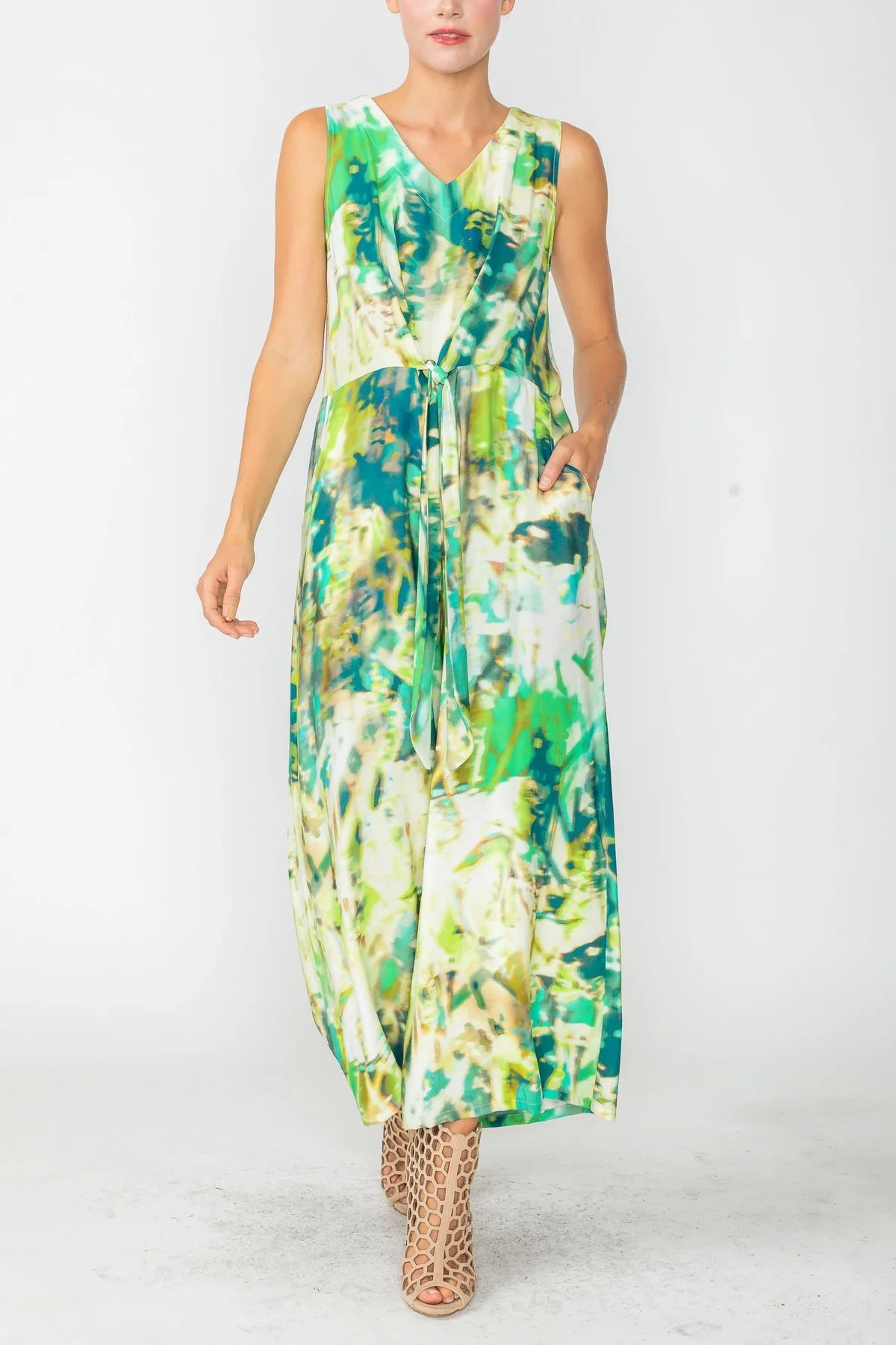 IC COLLECTION Jump Suit- 5894JS- GREEN