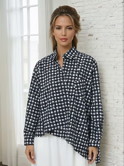 Vanite Couture Asymmetric Patterned Top - 5909-165 - BLUE