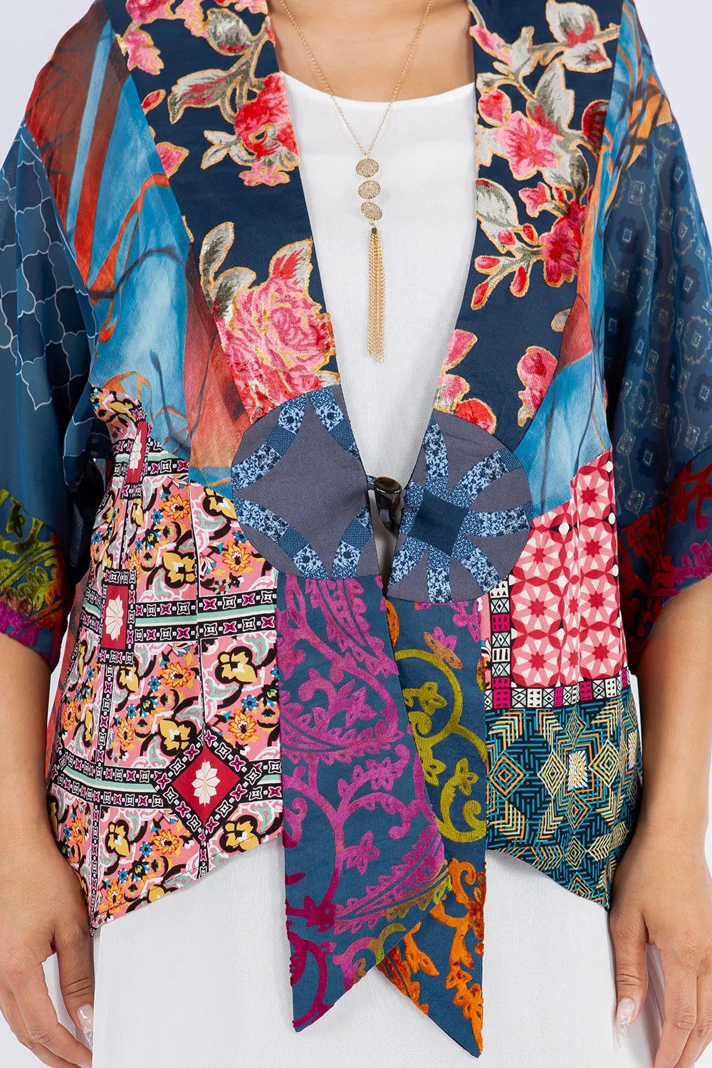 Sterling Style Frog Closure Jacket - 5914J DENIM/MULTI