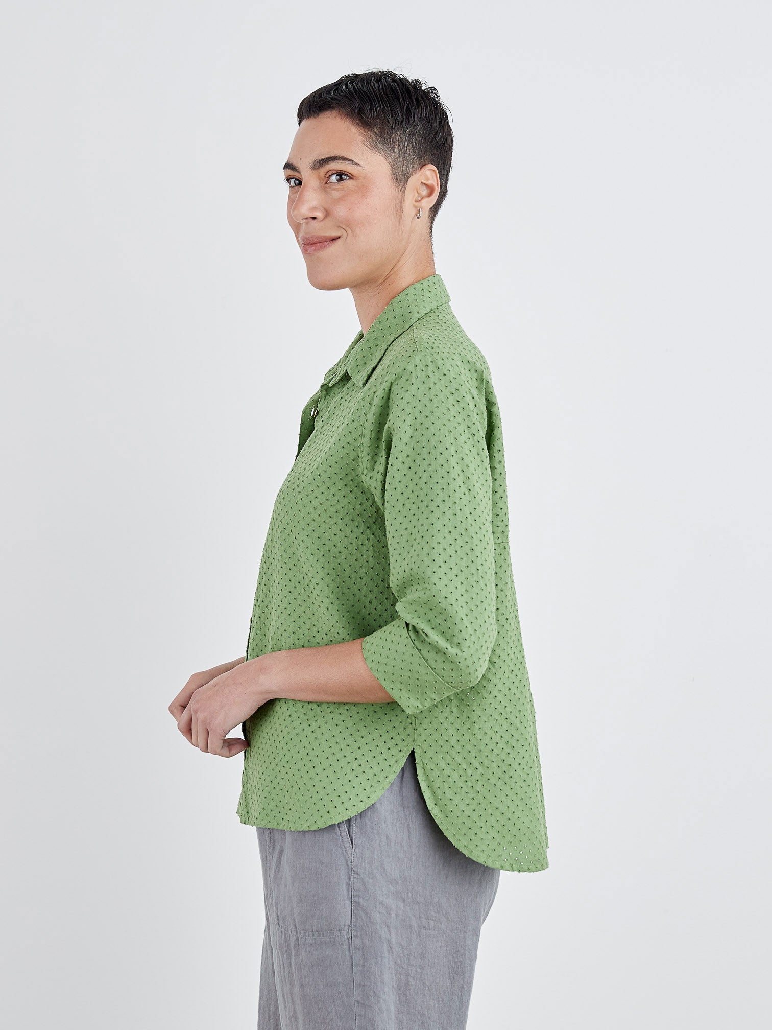 CUT LOOSE - Pinhole Crop Easy Shirt - 5936986