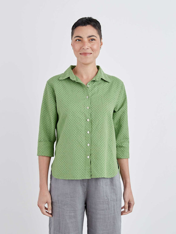 CUT LOOSE - Pinhole Crop Easy Shirt (FAVA ONLY)