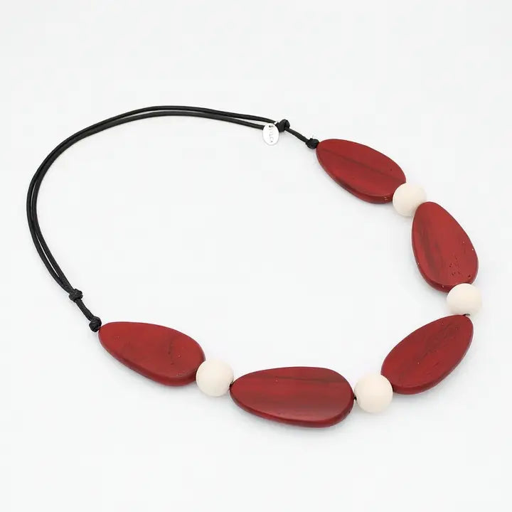 SYLCA Freya Metallic Red Colorful Necklace - SD26N08 - RED