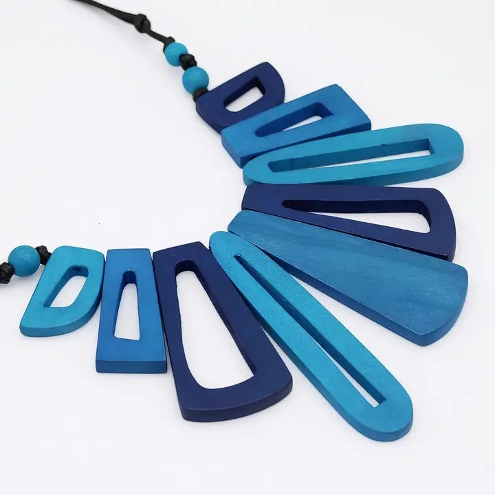 SYLCA Blue Hues Boho Bloom Necklace - LS26N22 - BLUE