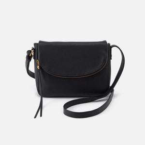 HOBO - Fern Foldover Medium Messenger - BLACK IN PEBBLED LEATHER