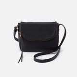 HOBO - Fern Foldover Medium Messenger - BLACK IN PEBBLED LEATHER
