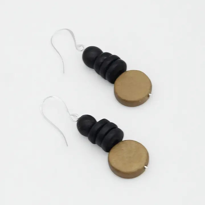 SYLCA Brown and Black Dusk Earrings - SD25E27 - BROWN