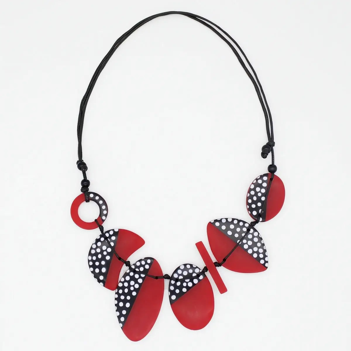 SYLCA Red Polka Dot Inez Necklace - LS25N17 - RED