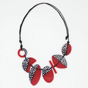 SYLCA Red Polka Dot Inez Necklace - LS25N17 - RED