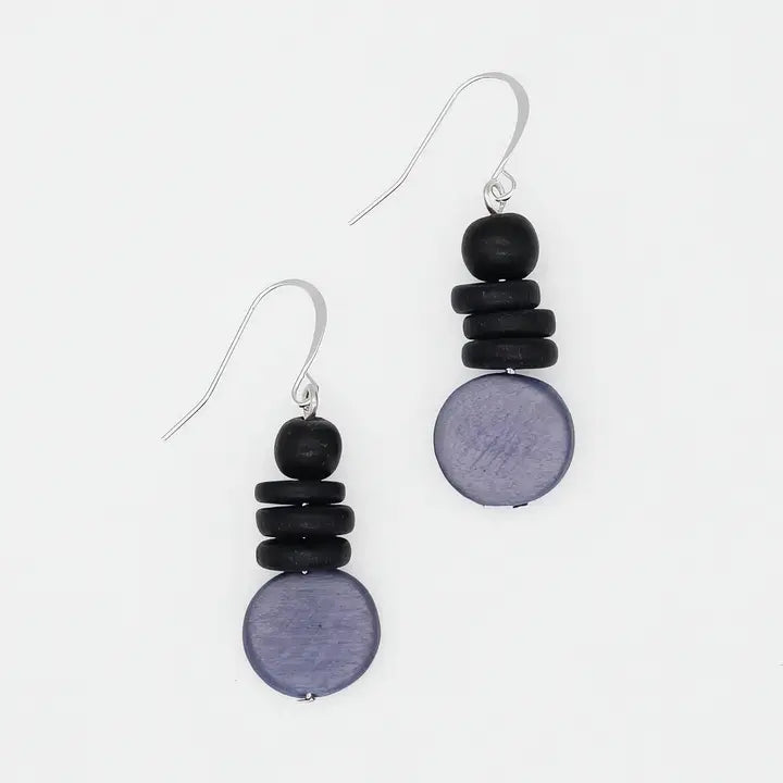 SYLCA Periwinkle and Black Dusk Earrings - SD25E27 - PERIWINKLE